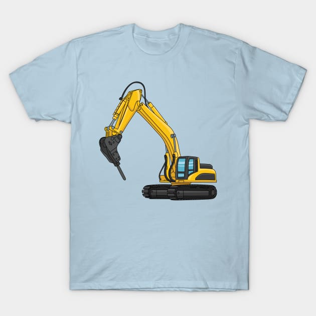 Breaker excavator cartoon illustration T-Shirt by Cartoons of fun